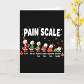 Pain Scale Christmas Goose Funny Nurse Christmas I Kaart (Gele Bloem)