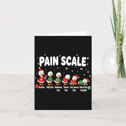 Pain Scale Cute Duck Christmas Nurse Triage Pain E Kaart (Voorkant)