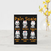 Pain Scale Cute Nurse Skeleton Halloween Trauma Fu Kaart (Gele Bloem)