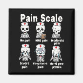 Pain Scale Cute Nurse Skeleton Halloween Trauma Fu Magneet (Voorkant)