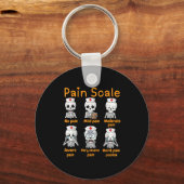 Pain Scale Cute Nurse Skeleton Halloween Trauma Fu Sleutelhanger (Voorkant)