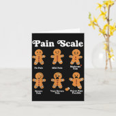 Pain Scale Funny Gingerbread Christmas Nurse Pain  Kaart (Gele Bloem)