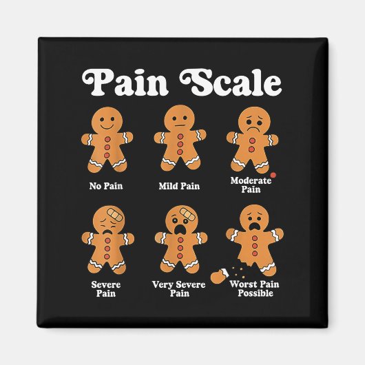 Pain Scale Funny Gingerbread Christmas Nurse Pain  Magneet (Voorkant)
