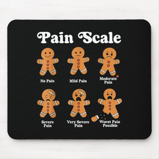 Pain Scale Funny Gingerbread Christmas Nurse Pain  Muismat (Voorkant)