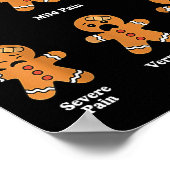 Pain Scale Funny Gingerbread Christmas Nurse Pain  Poster (Hoek)