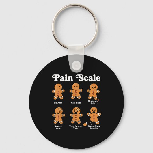 Pain Scale Funny Gingerbread Christmas Nurse Pain  Sleutelhanger (Voorkant)
