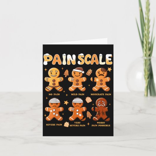 Pain Scale Funny Gingerbread Man Christmas Nurse H Kaart (Voorkant)