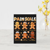 Pain Scale Funny Gingerbread Man Christmas Nurse H Kaart (Gele Bloem)
