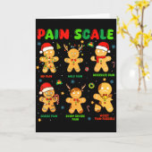 Pain Scale Funny Gingerbread Man Christmas Nurse H Kaart (Gele Bloem)