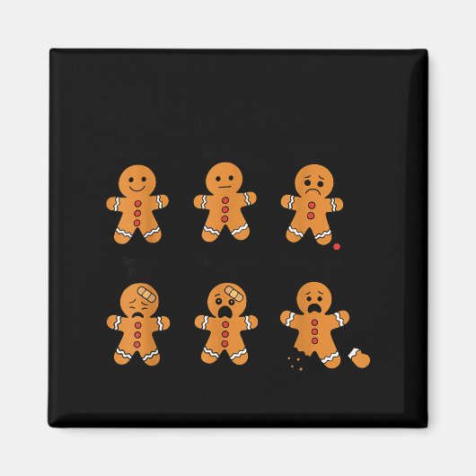 Pain Scale Funny Gingerbread Man Christmas Nurse H Magneet (Voorkant)