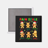 Pain Scale Funny Gingerbread Man Christmas Nurse H Magneet (Voorkant / Achterkant)