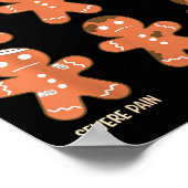 Pain Scale Funny Gingerbread Man Christmas Nurse H Poster (Hoek)