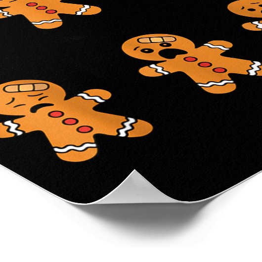 Pain Scale Funny Gingerbread Man Christmas Nurse H Poster (Hoek)