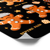 Pain Scale Funny Gingerbread Man Christmas Nurse H Poster (Hoek)