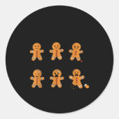 Pain Scale Funny Gingerbread Man Christmas Nurse H Ronde Sticker (Voorkant)
