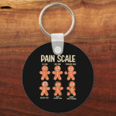 Pain Scale Funny Gingerbread Man Christmas Nurse H Sleutelhanger (Voorkant)