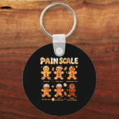 Pain Scale Funny Gingerbread Man Christmas Nurse H Sleutelhanger (Voorkant)