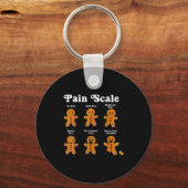 Pain Scale Funny Gingerbread Man Christmas Nurse H Sleutelhanger (Voorkant)