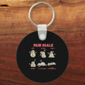 Pain Scale Funny Melting Snowman Christmas  Sleutelhanger (Voorkant)