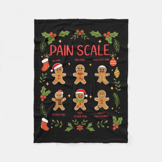 Pain Scale Gingerbread Essment Rn Er Nurse Christm Fleece Deken (Voorkant)