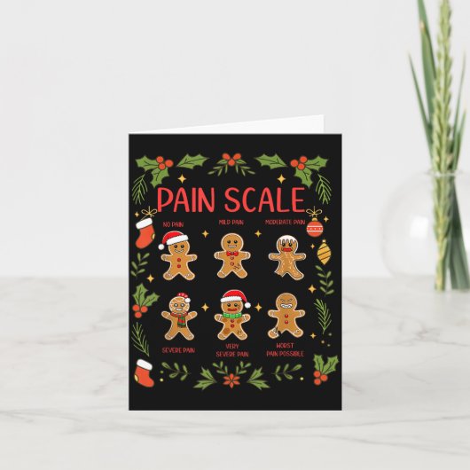 Pain Scale Gingerbread Essment Rn Er Nurse Christm Kaart (Voorkant)