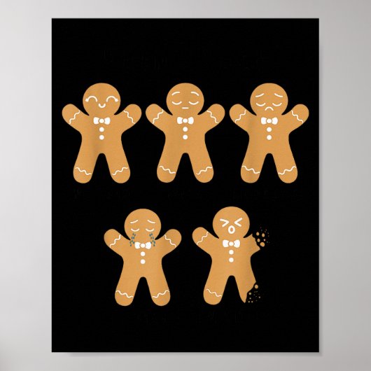 Pain Scale Gingerbread, Funny Gingerbread Christma Poster (Voorkant)