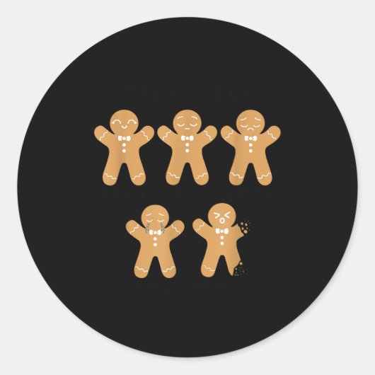 Pain Scale Gingerbread, Funny Gingerbread Christma Ronde Sticker (Voorkant)