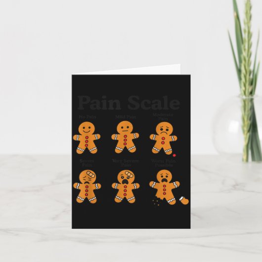 Pain Scale Gingerbread Man Funny Nurse Christmas I Kaart (Voorkant)