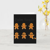 Pain Scale Gingerbread Man Funny Nurse Christmas I Kaart (Gele Bloem)