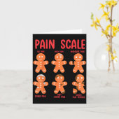 Pain Scale Gingerbread Man Funny Nurse Christmas I Kaart (Gele Bloem)