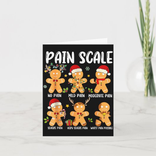 Pain Scale Gingerbread Trauma Nurse Christmas Nurs Kaart (Voorkant)