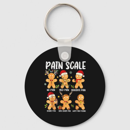 Pain Scale Gingerbread Trauma Nurse Christmas Nurs Sleutelhanger (Voorkant)