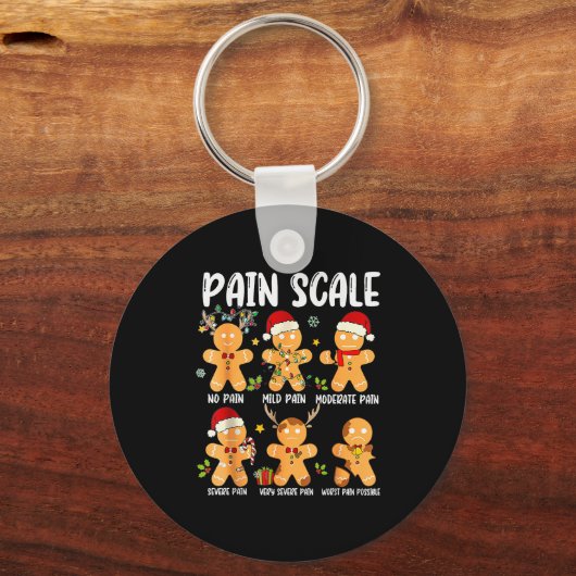 Pain Scale Gingerbread Trauma Nurse Christmas Nurs Sleutelhanger (Voorkant)