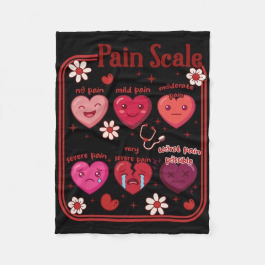 Pain Scale Heart Candy Trauma Nurse Triage Valenti Fleece Deken (Voorkant)