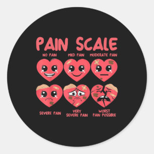 Pain Scale Heart Snoep Trauma Nurse Triage Valenti Ronde Sticker