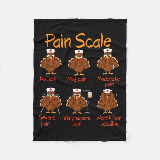 Pain Scale Nurse Turkey Thanksgiving Trauma Funny  Fleece Deken (Voorkant)
