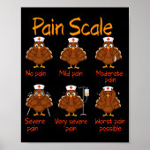 Pain Scale Nurse Turkey Thanksgiving Trauma Funny  Poster (Voorkant)
