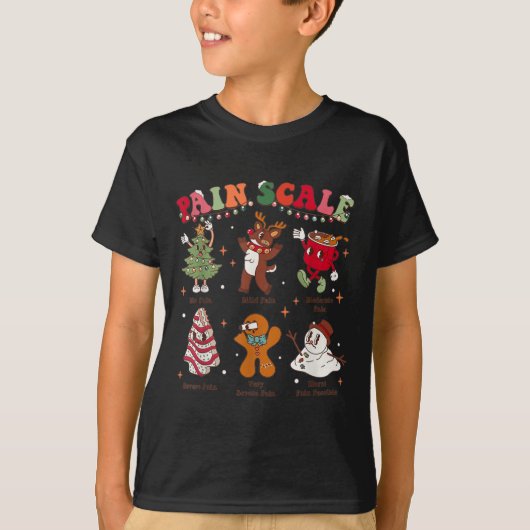 Pain Scale Retro Christmas Nurse Triage And Pain E T-shirt (Voorkant)