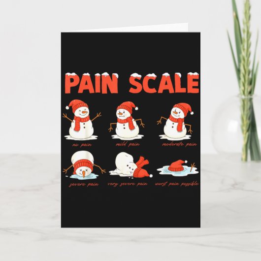 Pain Scale Snowman Funny Nurse Christmas Icu Nurse Kaart (Voorkant)