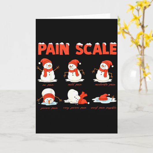 Pain Scale Snowman Funny Nurse Christmas Icu Nurse Kaart (Gele Bloem)