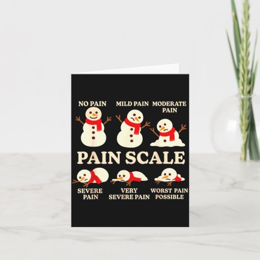Pain Scale Snowman Funny Nurse Christmas Icu Nurse Kaart (Voorkant)