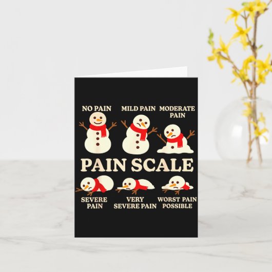 Pain Scale Snowman Funny Nurse Christmas Icu Nurse Kaart (Gele Bloem)