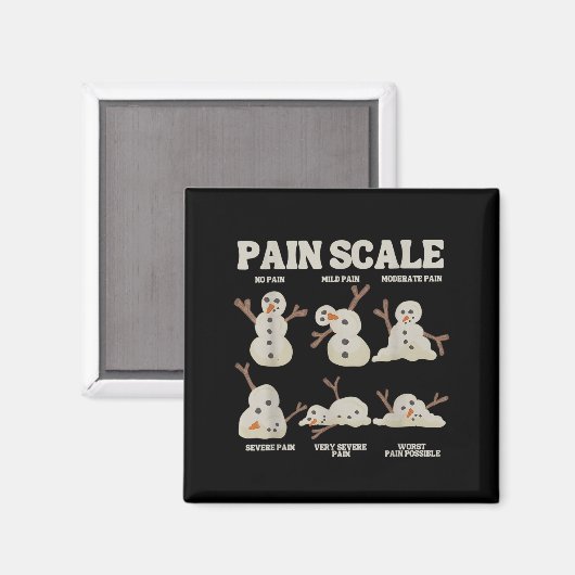 Pain Scale Snowman Funny Nurse Christmas Icu Nurse Magneet (Voorkant / Achterkant)