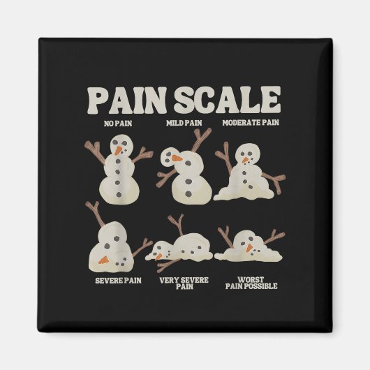 Pain Scale Snowman Funny Nurse Christmas Icu Nurse Magneet (Voorkant)