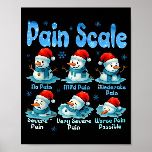 Pain Scale Snowman Healthcare Worker Pain Essment  Poster (Voorkant)