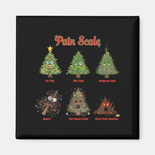 Pain Scale Snowman Nurse Christmas Tree Snow Pajam Magneet (Voorkant)