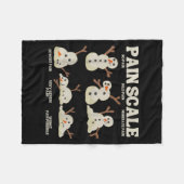 Pain Scale Snowman Nurse Christmas Xmas Snow Pajam Fleece Deken (Voorkant (Horizontaal))