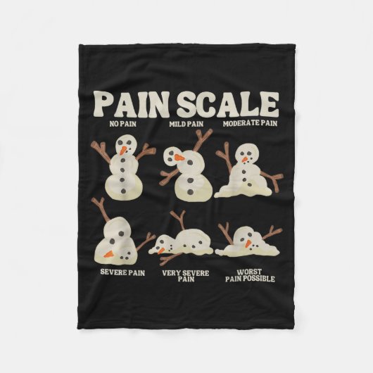 Pain Scale Snowman Nurse Christmas Xmas Snow Pajam Fleece Deken (Voorkant)