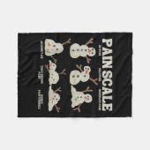 Pain Scale Snowman Nurse Christmas Xmas Snow Pajam Fleece Deken (Voorkant (Horizontaal))