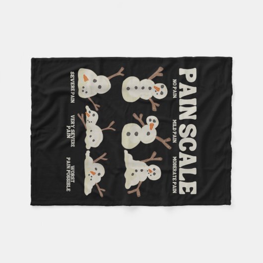 Pain Scale Snowman Nurse Christmas Xmas Snow Pajam Fleece Deken (Voorkant (Horizontaal))